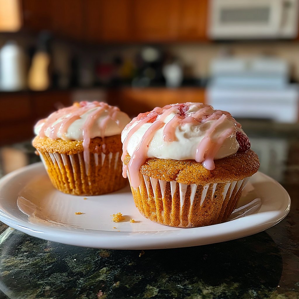 Sweet Stuffed Strawberry Cupcakes