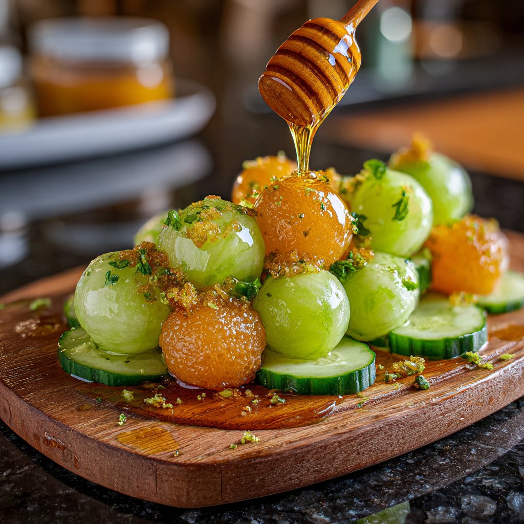 Cucumber Melon Salad with Honey