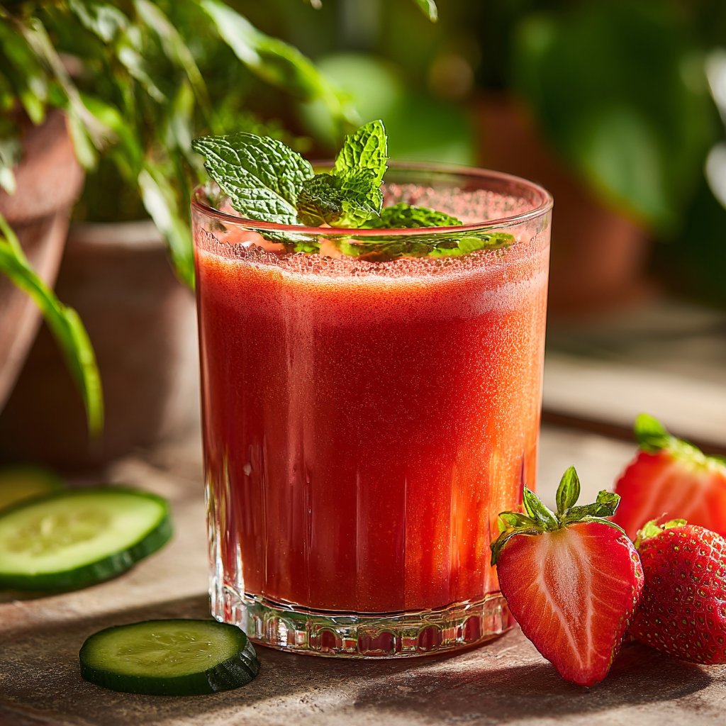 Refreshing Strawberry Cucumber Juice